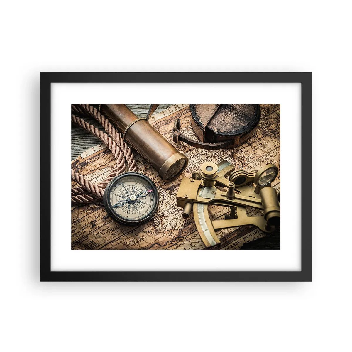 Plakat w czarnej ramie - Wyznacz kurs - 40x30 cm