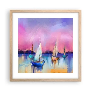 Plakat w ramie jasny dąb - Kierunek: szerokie wody - 40x40 cm