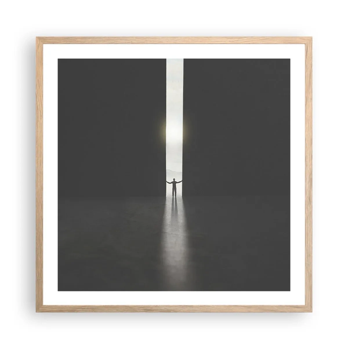 Plakat w ramie jasny dąb - Krok do jasnej przyszłości - 60x60 cm