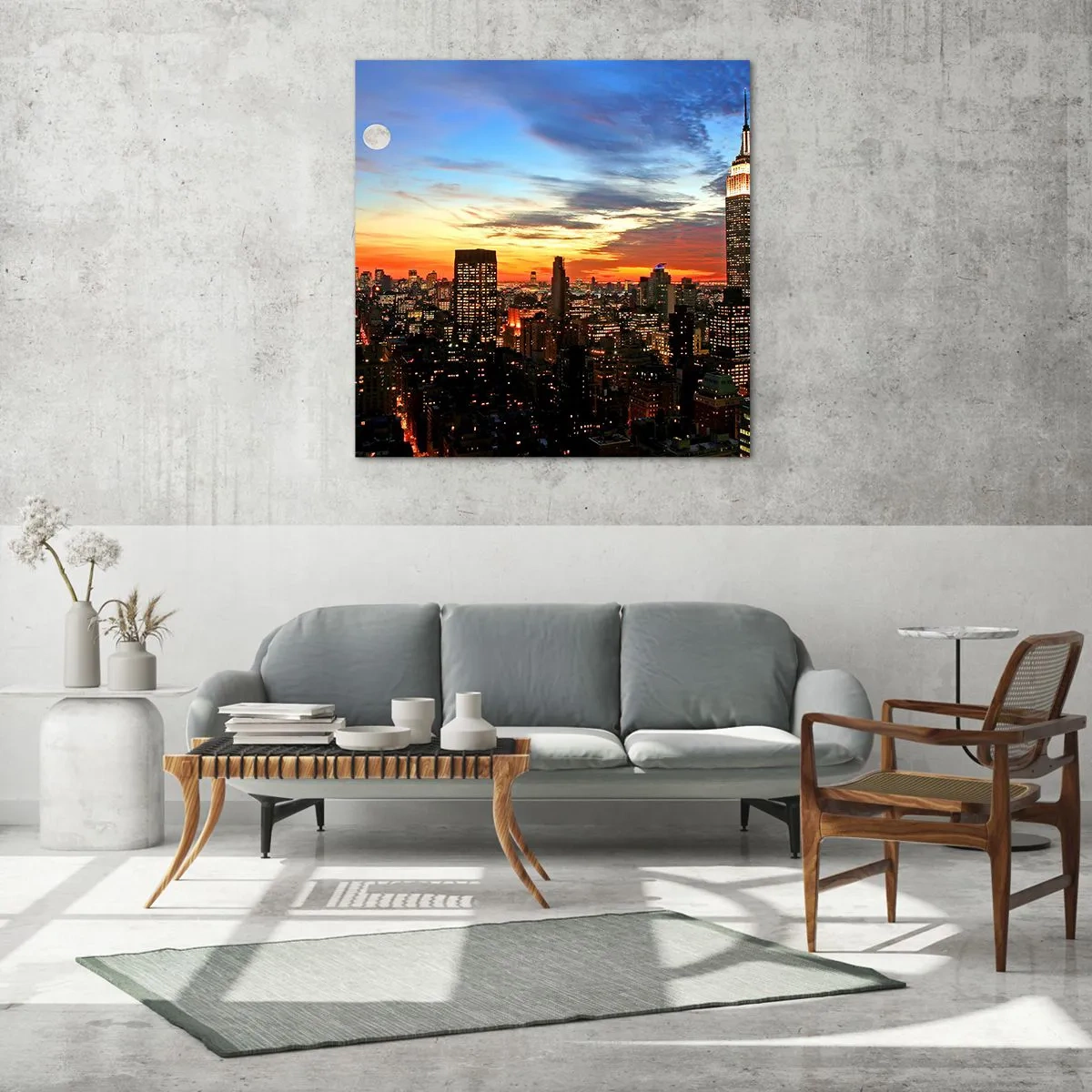 Obraz na szkle - Świetlista noc amerykańska - 70x70 cm