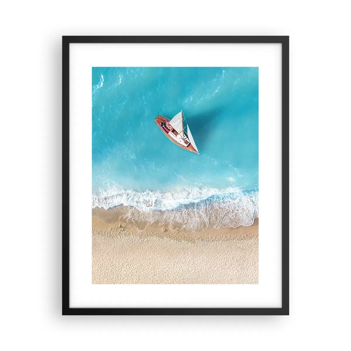 Plakat w czarnej ramie - Na granicy błękitu i złota - 40x50 cm