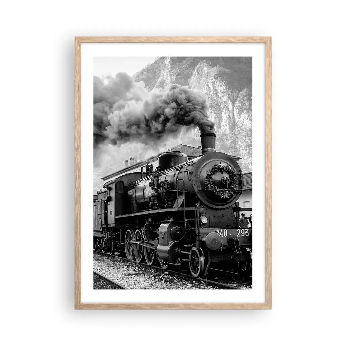 Plakat w ramie jasny dąb - Stoi na stacji… - 50x70 cm