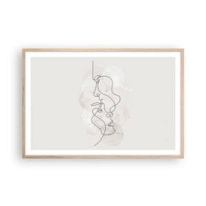 Plakat w ramie jasny dąb - Splątani w uścisku - 91x61 cm