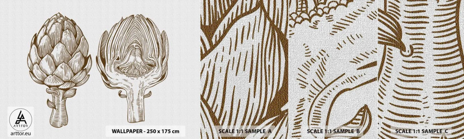 Fototapeta Próbka Premium Canvas - Lekcja anatomii - Karczoch, Kuchnia, Warzywa - 100x30 cm