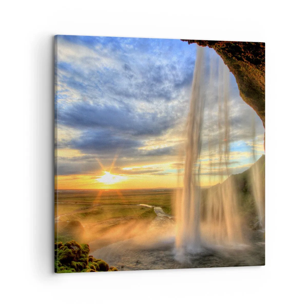 Obraz na płótnie - Świat za zasłoną kropel - 50x50 cm