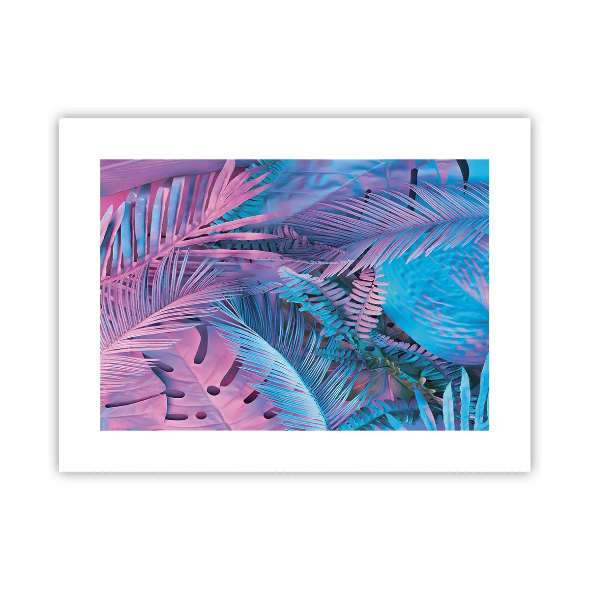 Plakat - Tropiki w różu i błękicie - 40x30 cm