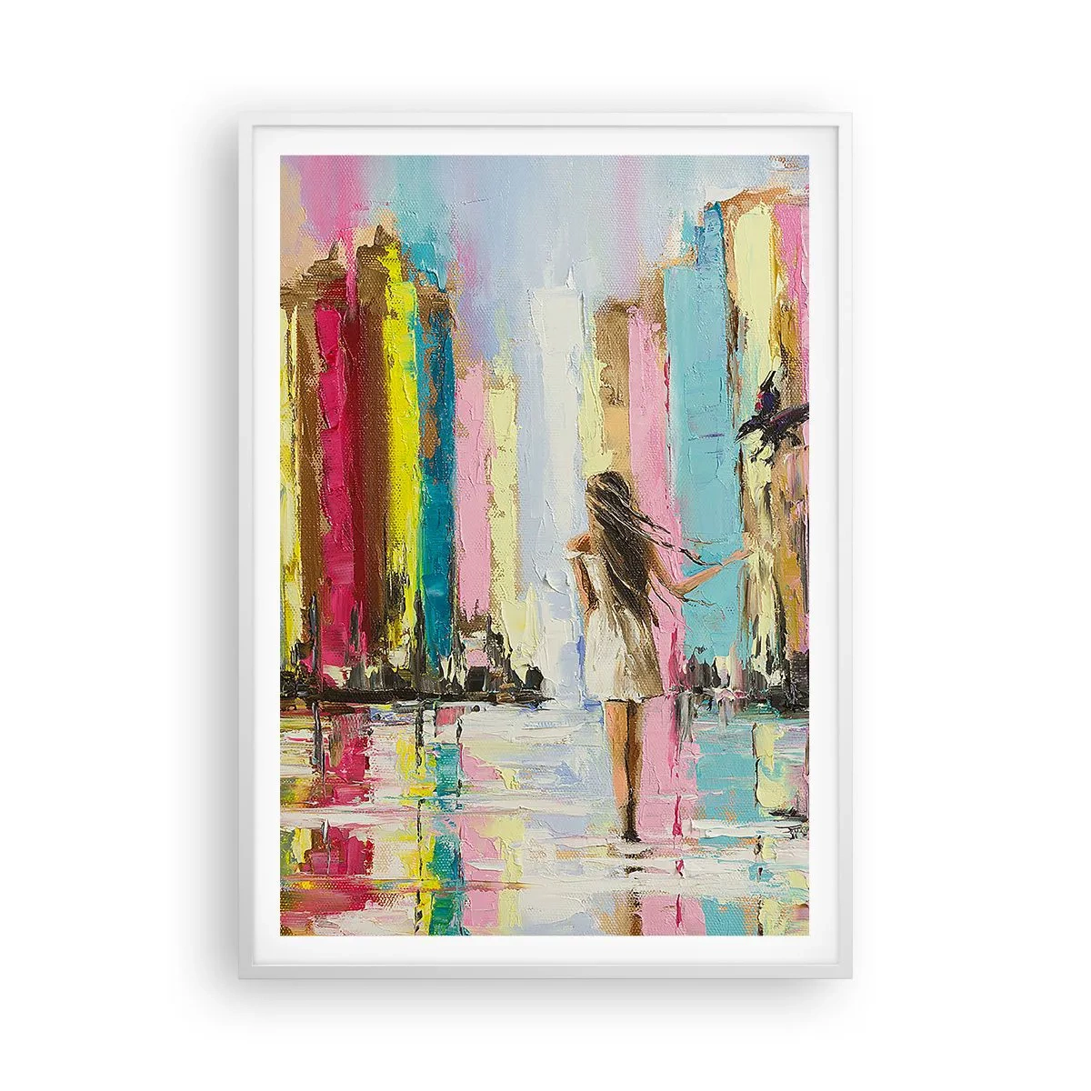 Plakat w białej ramie - Idż za mną - 70x100 cm