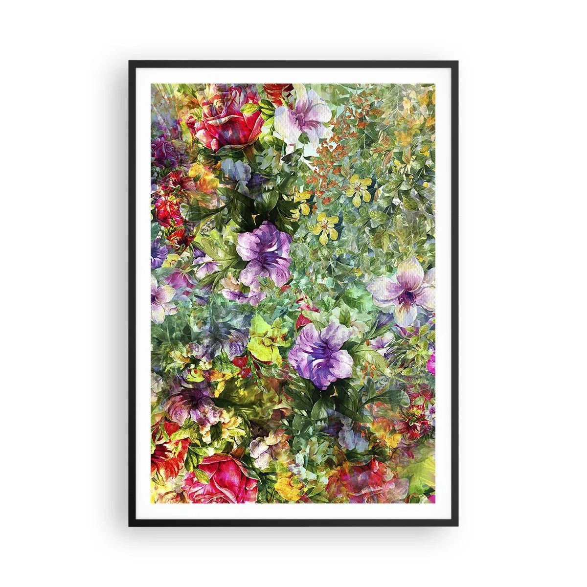 Plakat w czarnej ramie - W kwiaty na zatracenie - 70x100 cm