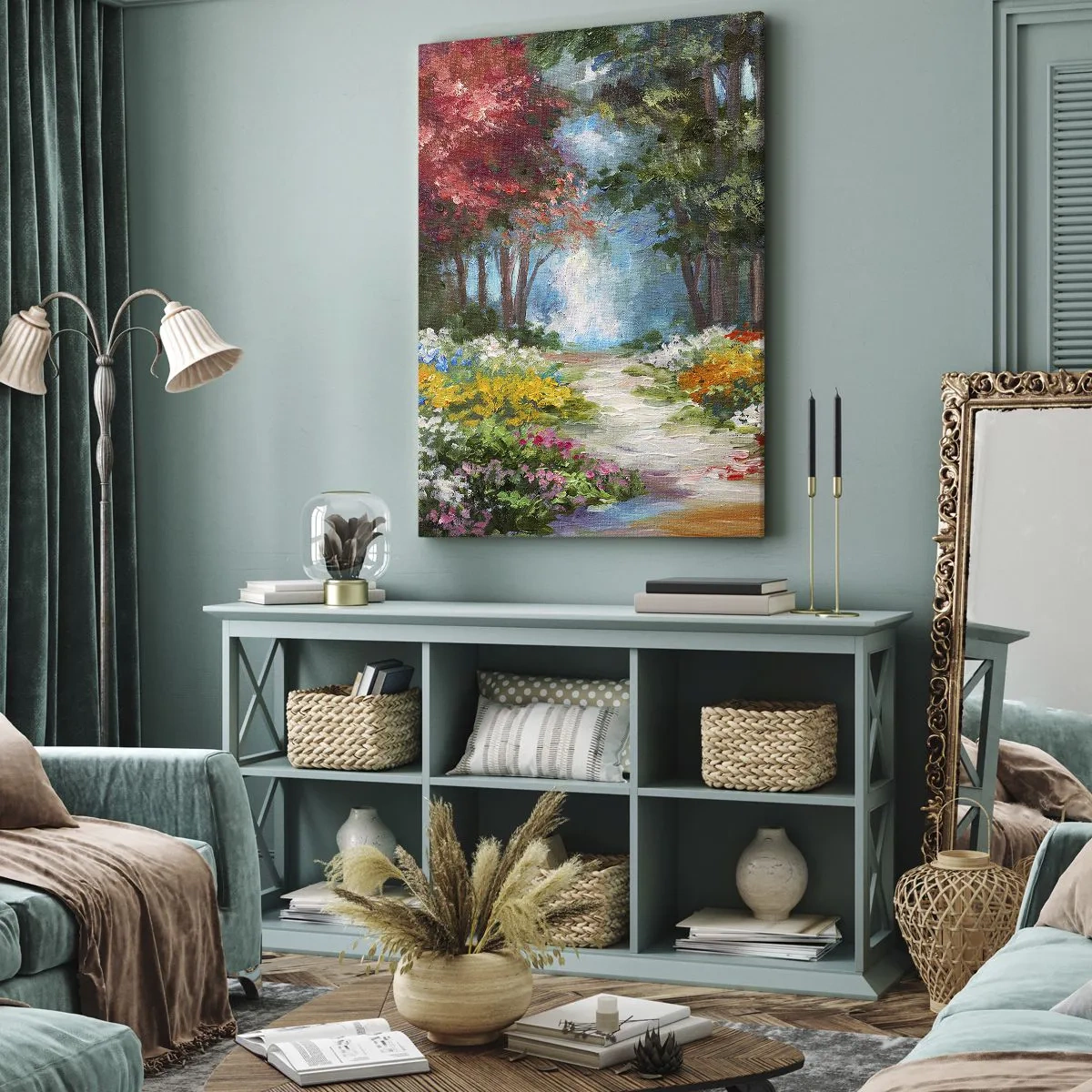 Obraz na płótnie - Leśny ogród, kwietny las - 45x80 cm
