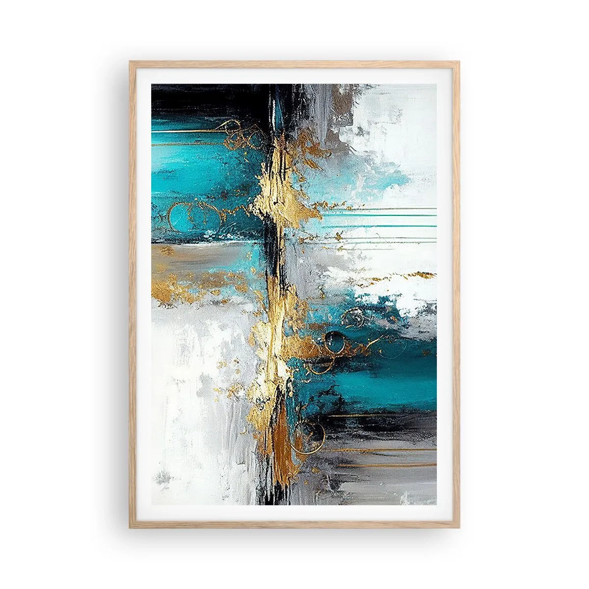 Plakat w ramie jasny dąb - Wszystko płynie - 70x100 cm