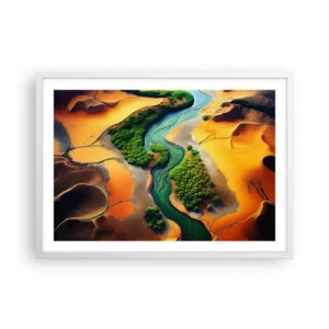 Plakat w białej ramie - Życiodajna rzeka - 70x50 cm