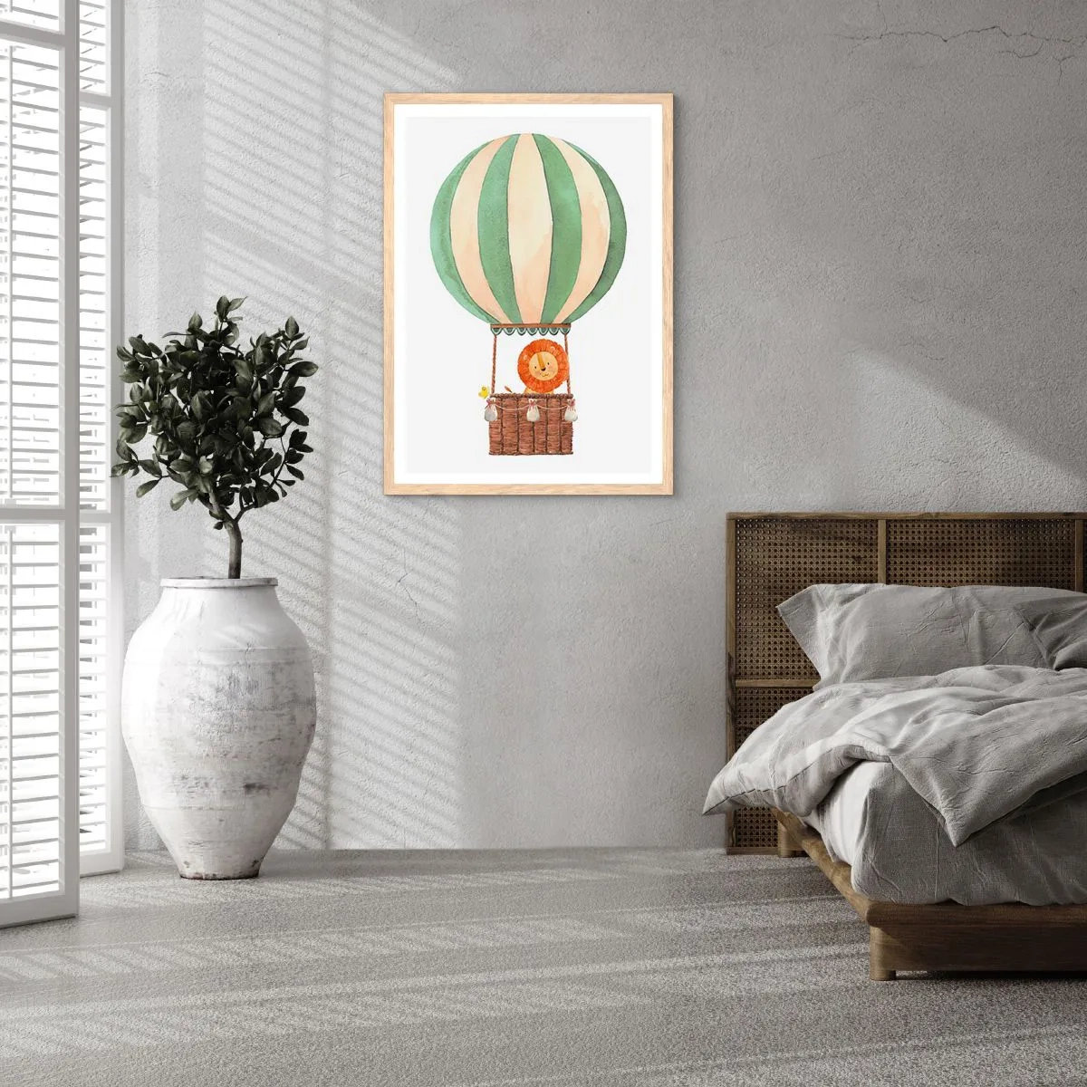 Plakat w ramie jasny dąb - Podróże Leona - 30x40 cm