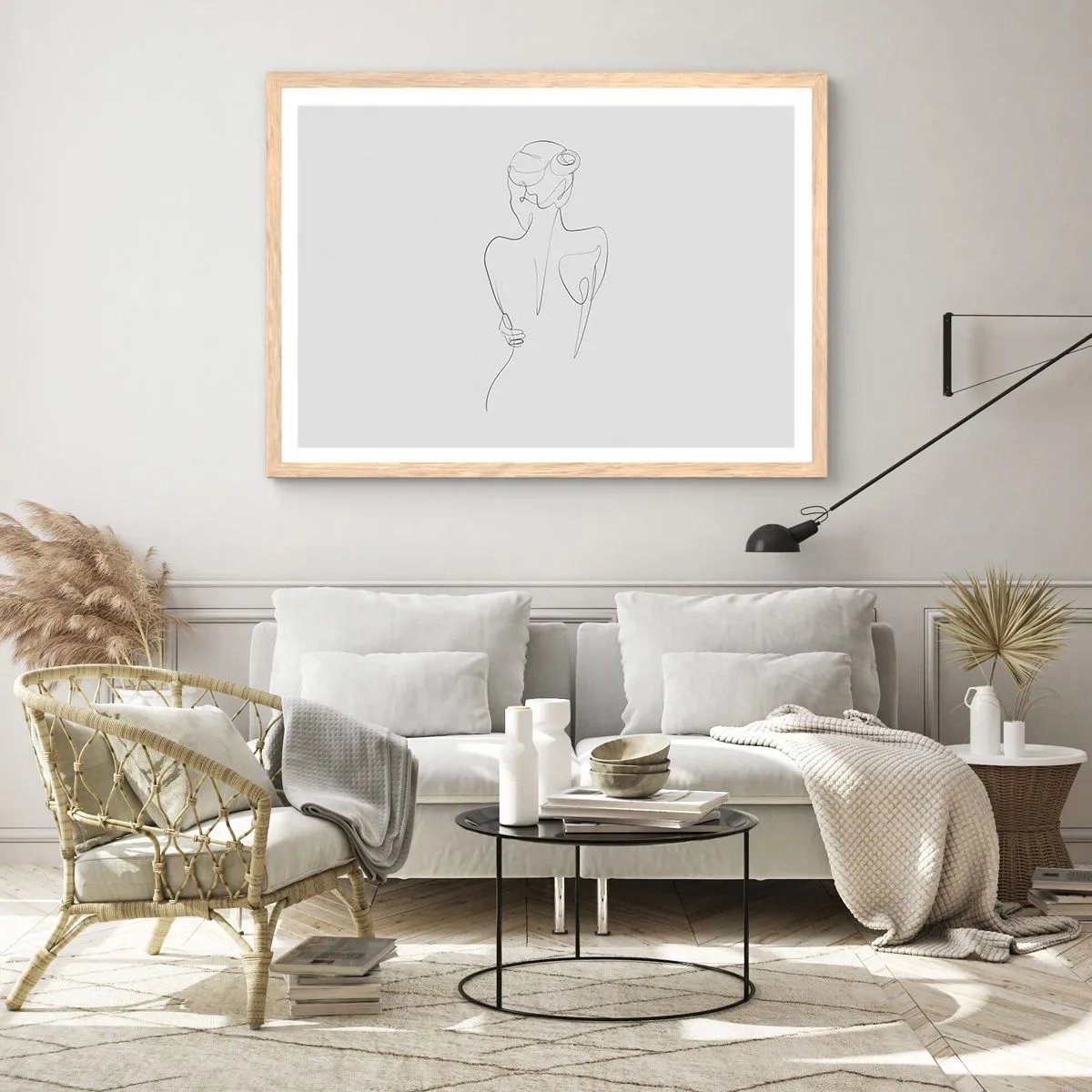 Plakat w ramie jasny dąb - Muzyka ciała - 100x70 cm