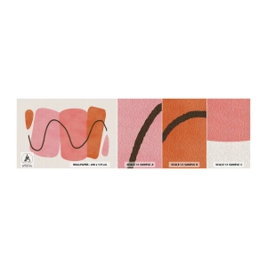 Fototapeta Próbka Samoprzylepna Deluxe Sticker - łagodny ruch form - Abstrakcja, Minimalizm, Pastelowy - 100x30 cm