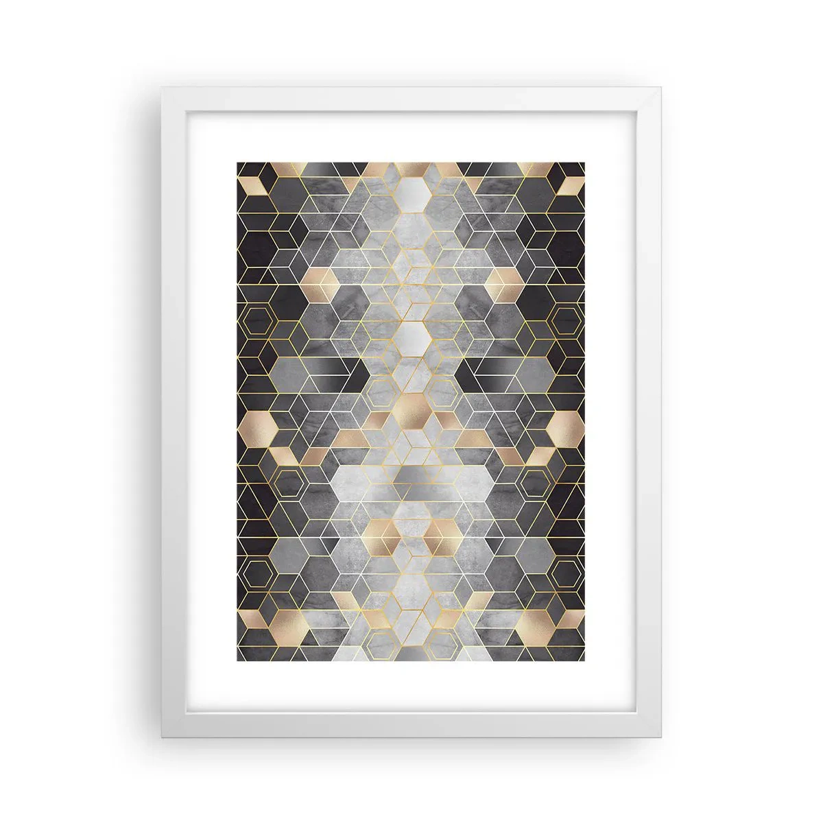 Plakat w białej ramie - Diamentowa kompozycja - 30x40 cm