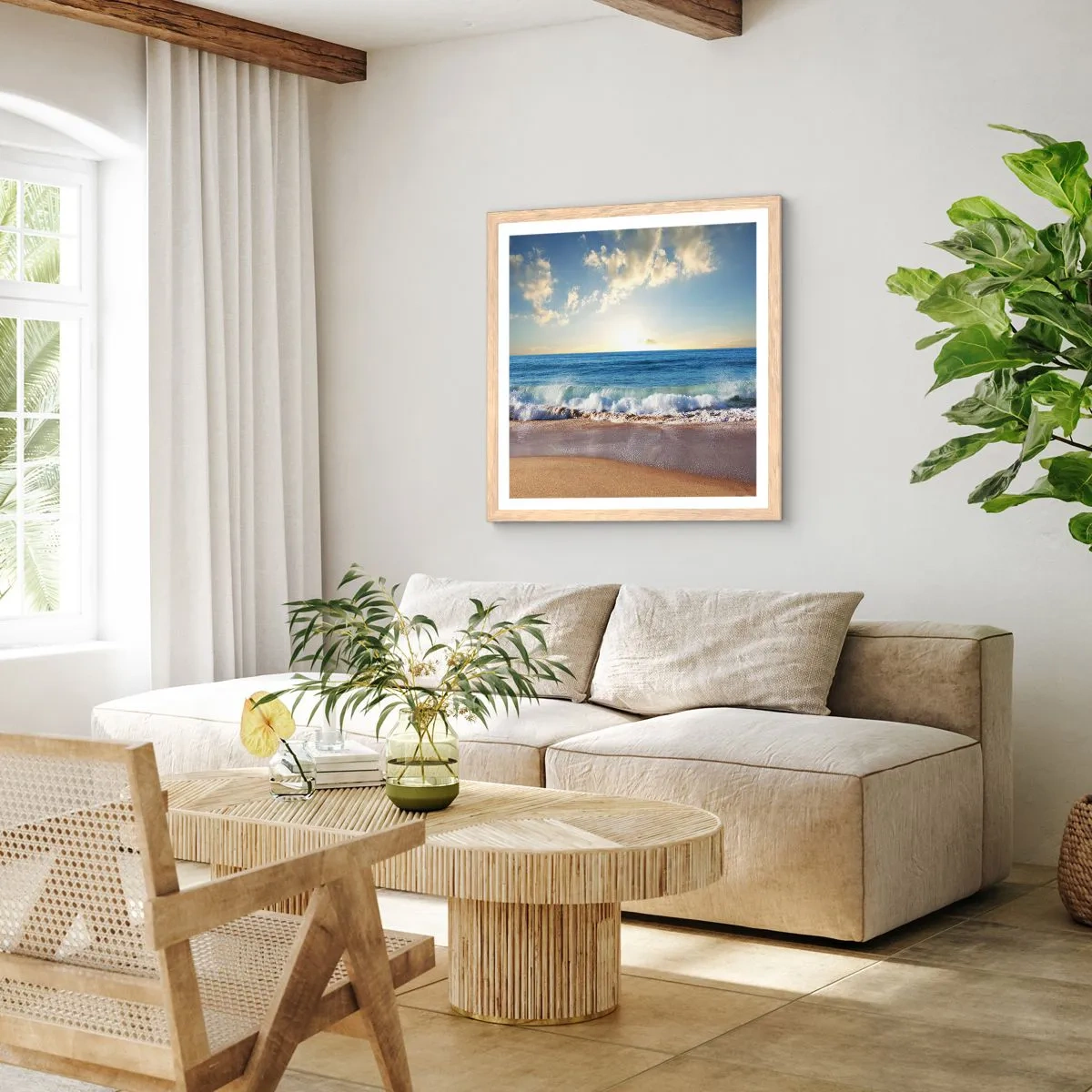 Plakat w ramie jasny dąb - Ruch i bezruch zarazem - 40x40 cm