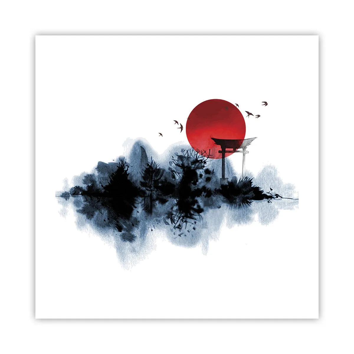 Plakat - Japoński widok - 50x50 cm