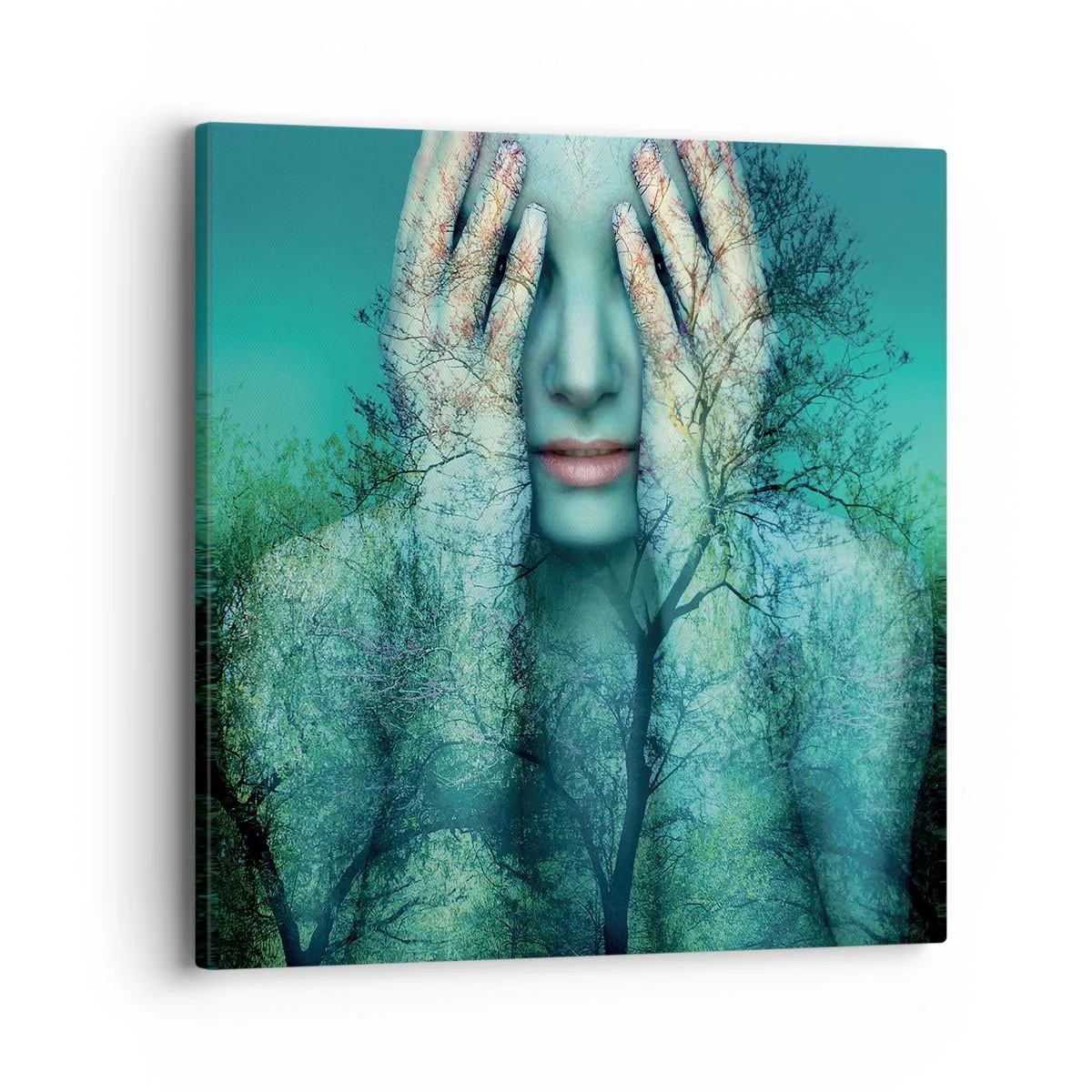 Obraz na płótnie - Zanurzona w błękicie - 40x40 cm