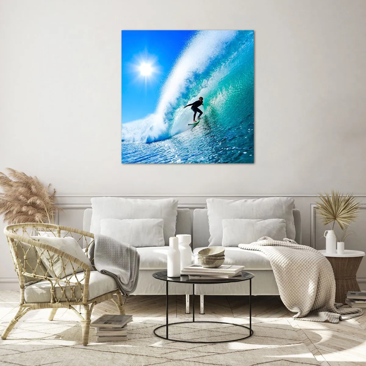 Obraz na szkle - Przez wielki błękit - 60x60 cm