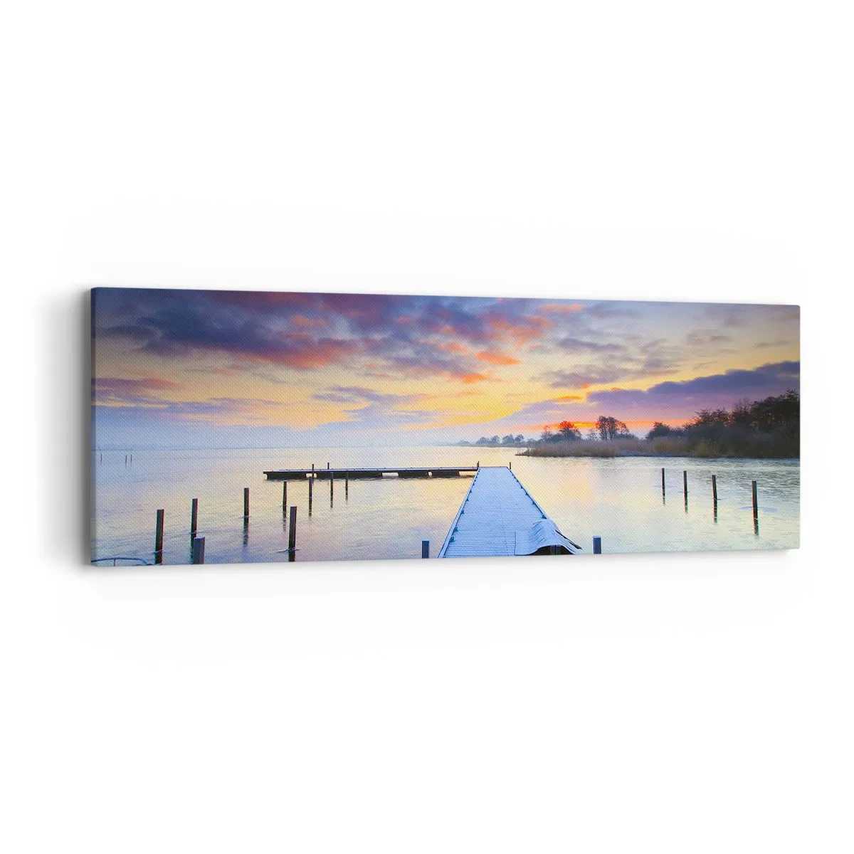 Obraz na płótnie - Fioletowo-złoty spokój - 90x30 cm