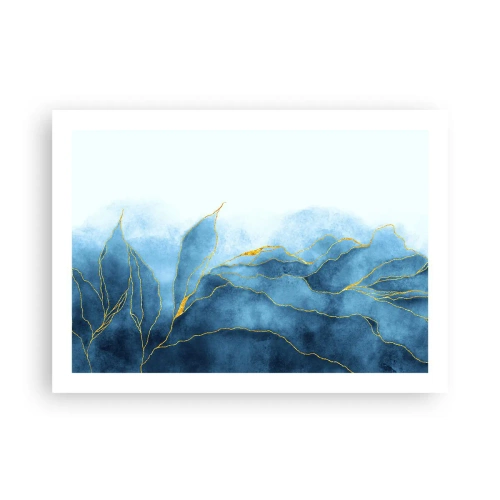 Plakat - Błękit w złocie - 70x50 cm