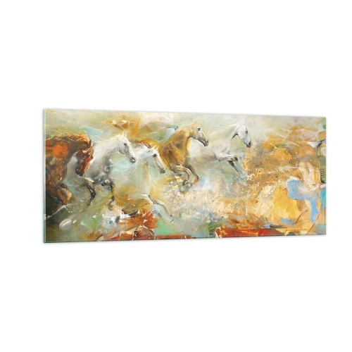 Obraz na szkle - Galopem przez światło - 100x40 cm