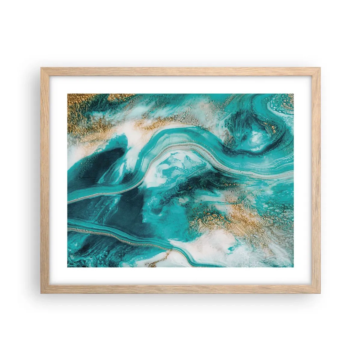 Plakat w ramie jasny dąb - Rzeka złota - 50x40 cm