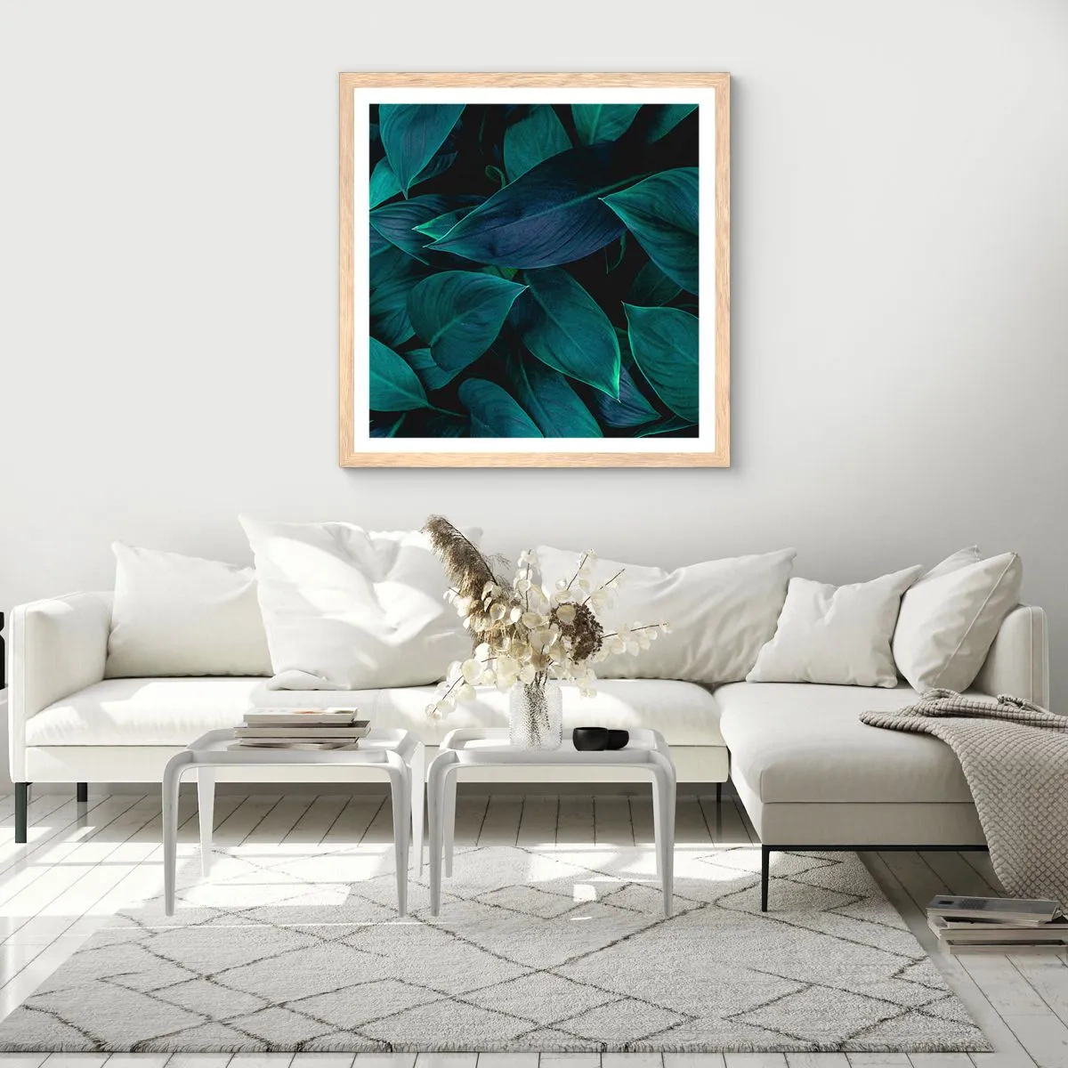 Plakat w ramie jasny dąb - Zieleń sama w sobie - 30x30 cm