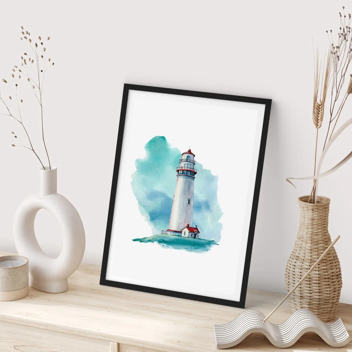 Plakat w czarnej ramie - Łagodna siostra błękitu - 61x91 cm