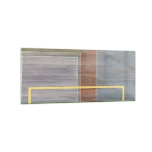 Obraz na szkle - Geometryczna kompozycja w pastelowych barwach z prostokątami - 120x50cm - Prosto i spokojnie - Nowoczesna dekoracja ścienna do salonu i sypialni ARTTOR
