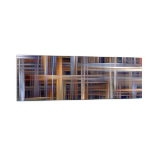 Obraz na szkle - Abstrakcyjne wzory geometryczne w pastelowych barwach - 160x50cm - Utkane ze światła - Nowoczesna dekoracja ścienna do salonu i sypialni ARTTOR