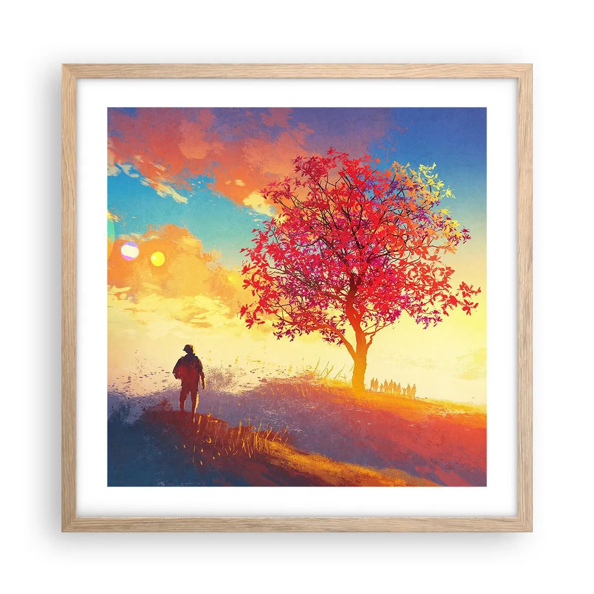 Plakat w ramie jasny dąb - Pielgrzym u celu - 50x50 cm