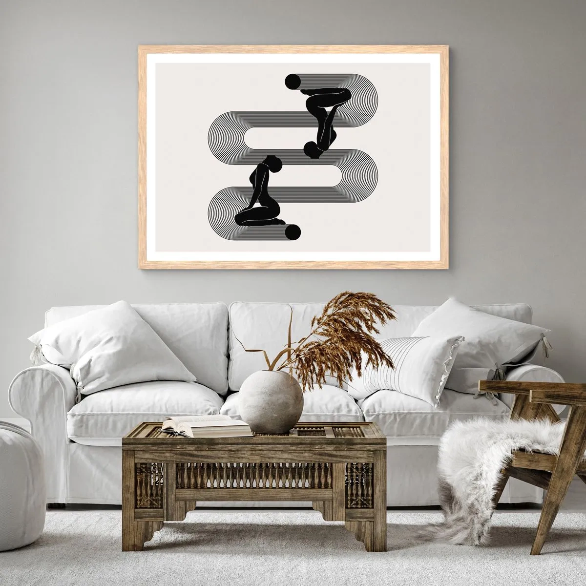 Plakat w ramie jasny dąb - Zmysłowa symetria - 50x40 cm