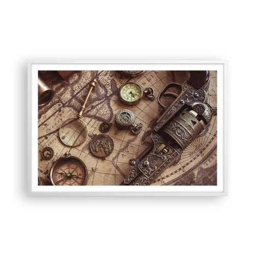 Plakat w białej ramie - Przygoda wzywa - 91x61 cm