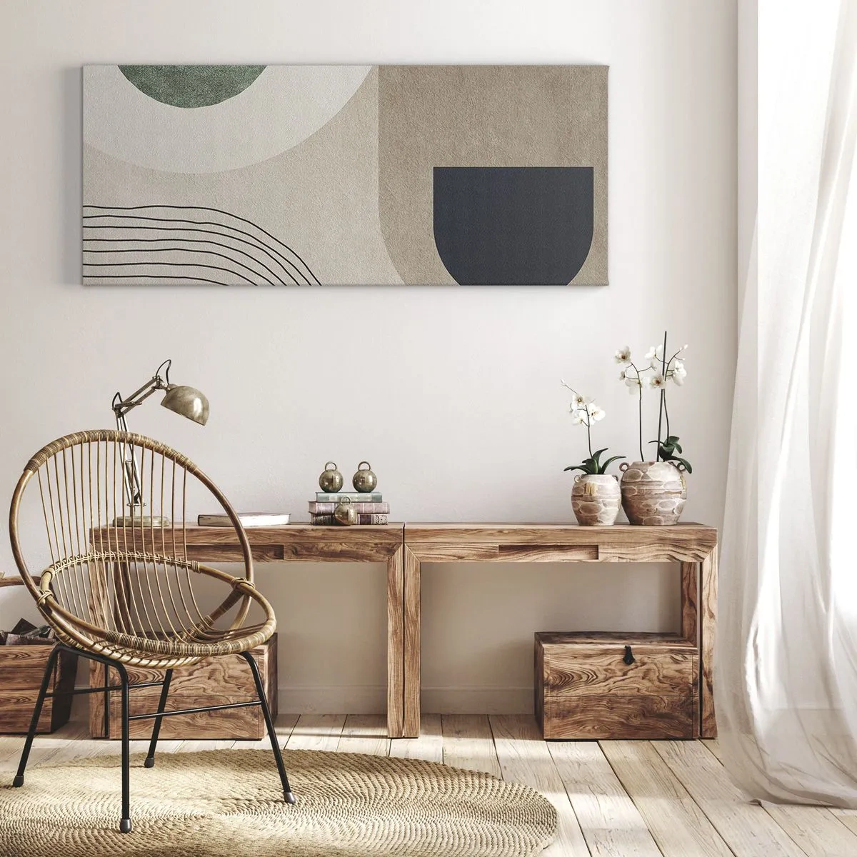 Obraz na płótnie - Łagodność owalu - 100x40 cm