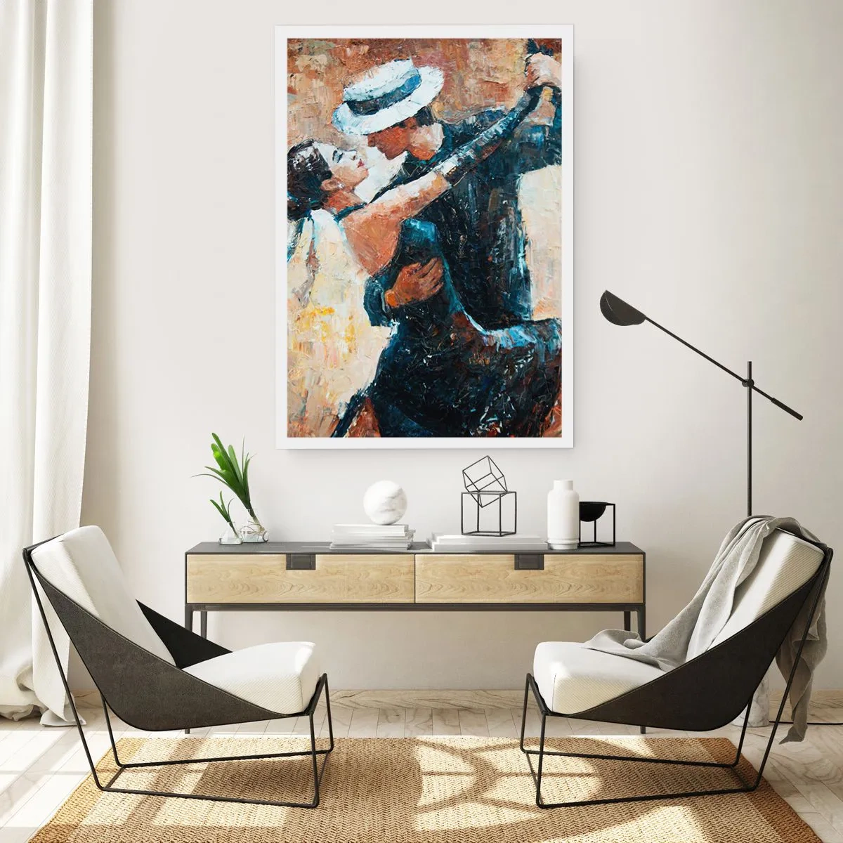 Plakat - Tancerze w eleganckiej pozie w stylu artystycznym - 50x70cm - A la Rudolf Valentino - Nowoczesna dekoracja ścienna do salonu, kuchni i sypialni ARTTOR