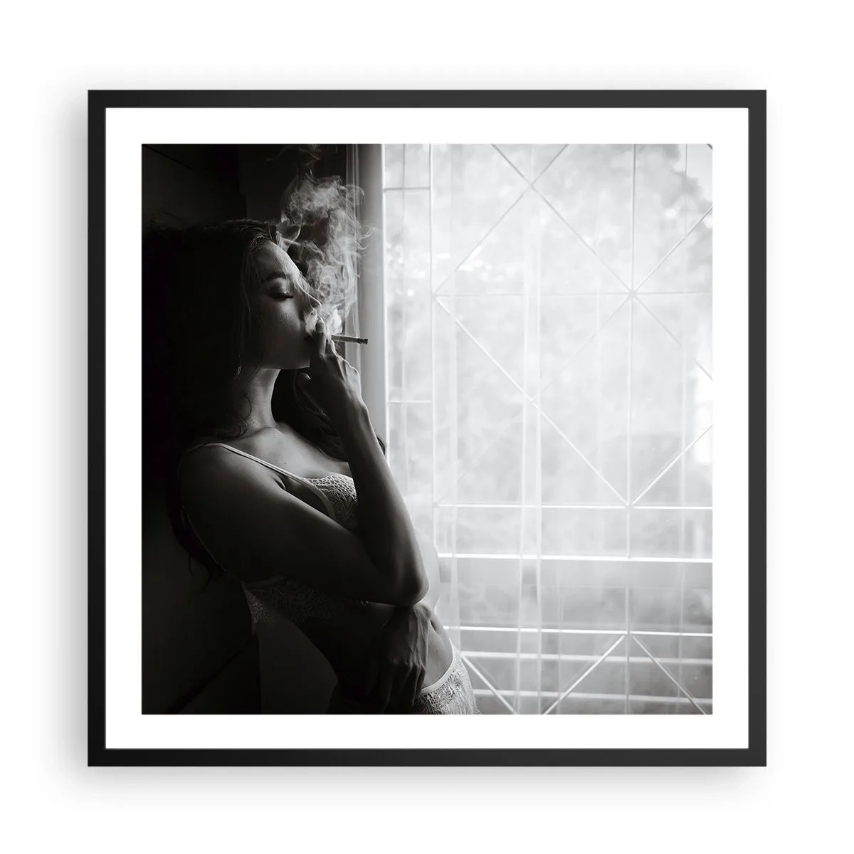 Plakat w czarnej ramie - Zmysłowa chwila - 60x60 cm