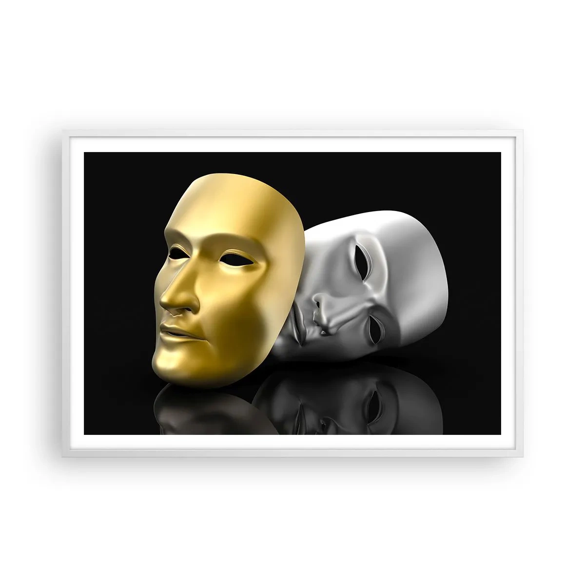 Plakat w białej ramie - Życie to jest teatr - 100x70 cm