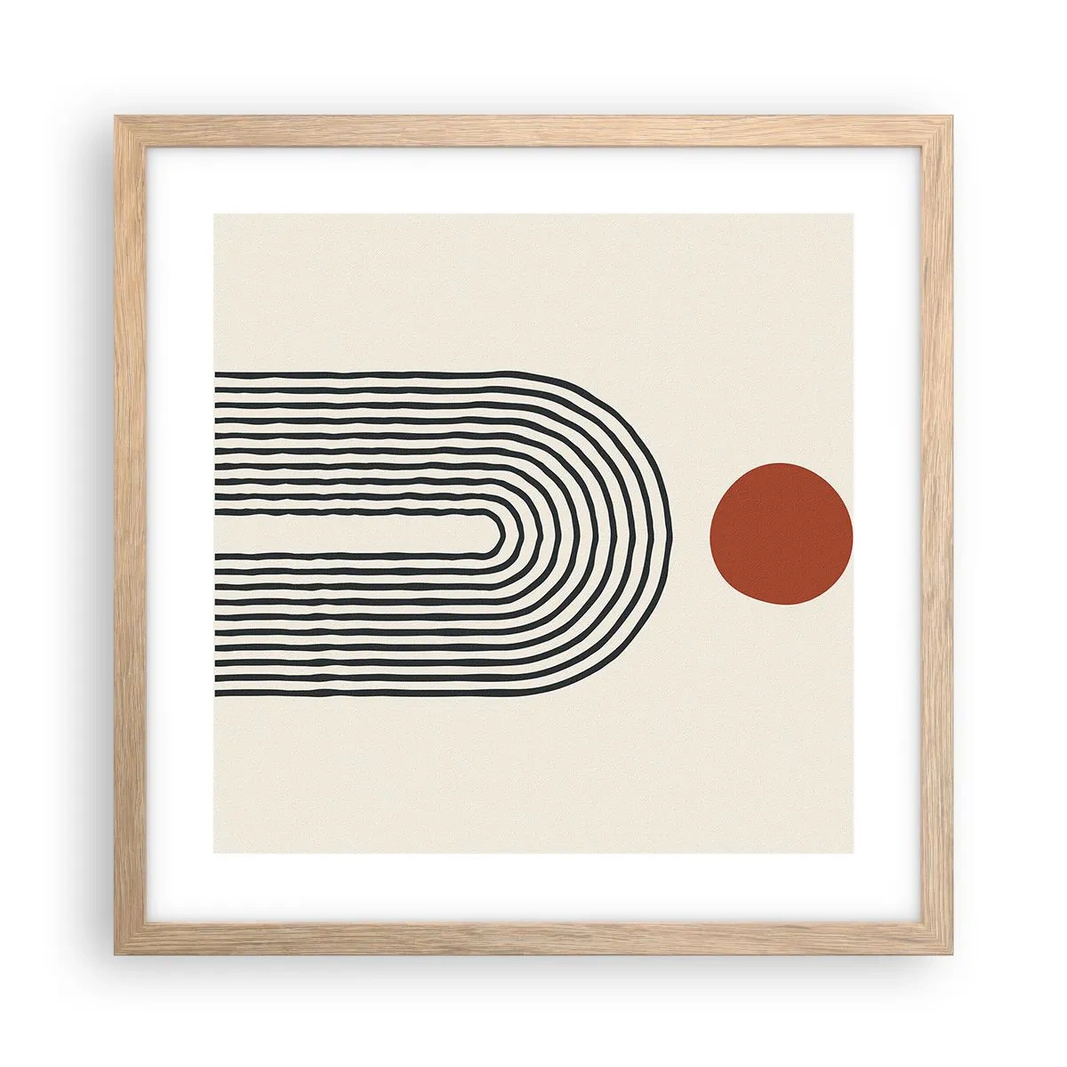 Plakat w ramie jasny dąb - Magnetyzm kształtów i barw - 40x40 cm