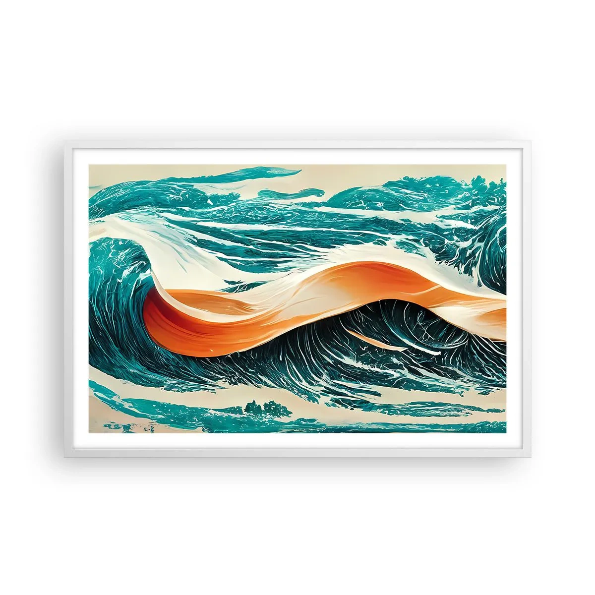 Plakat w białej ramie - Sen surfera - 91x61 cm