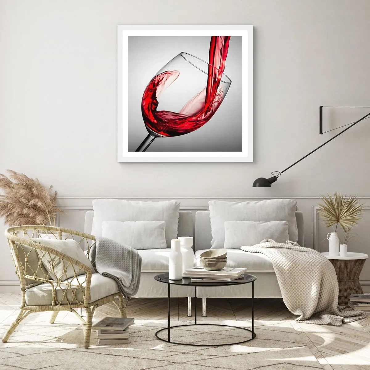 Plakat w białej ramie - Barwa - ruch - dźwięk - 60x60 cm