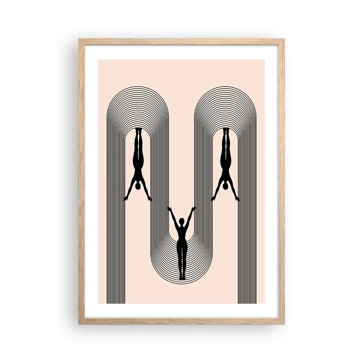 Plakat w ramie jasny dąb - Do góry nogami - 50x70 cm