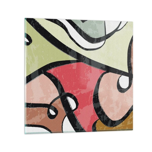 Obraz na szkle - Piruety wśród barw - 70x70 cm