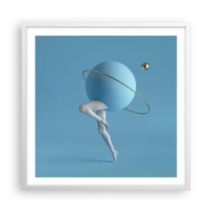 Plakat w białej ramie - A planety szaleją - 60x60 cm