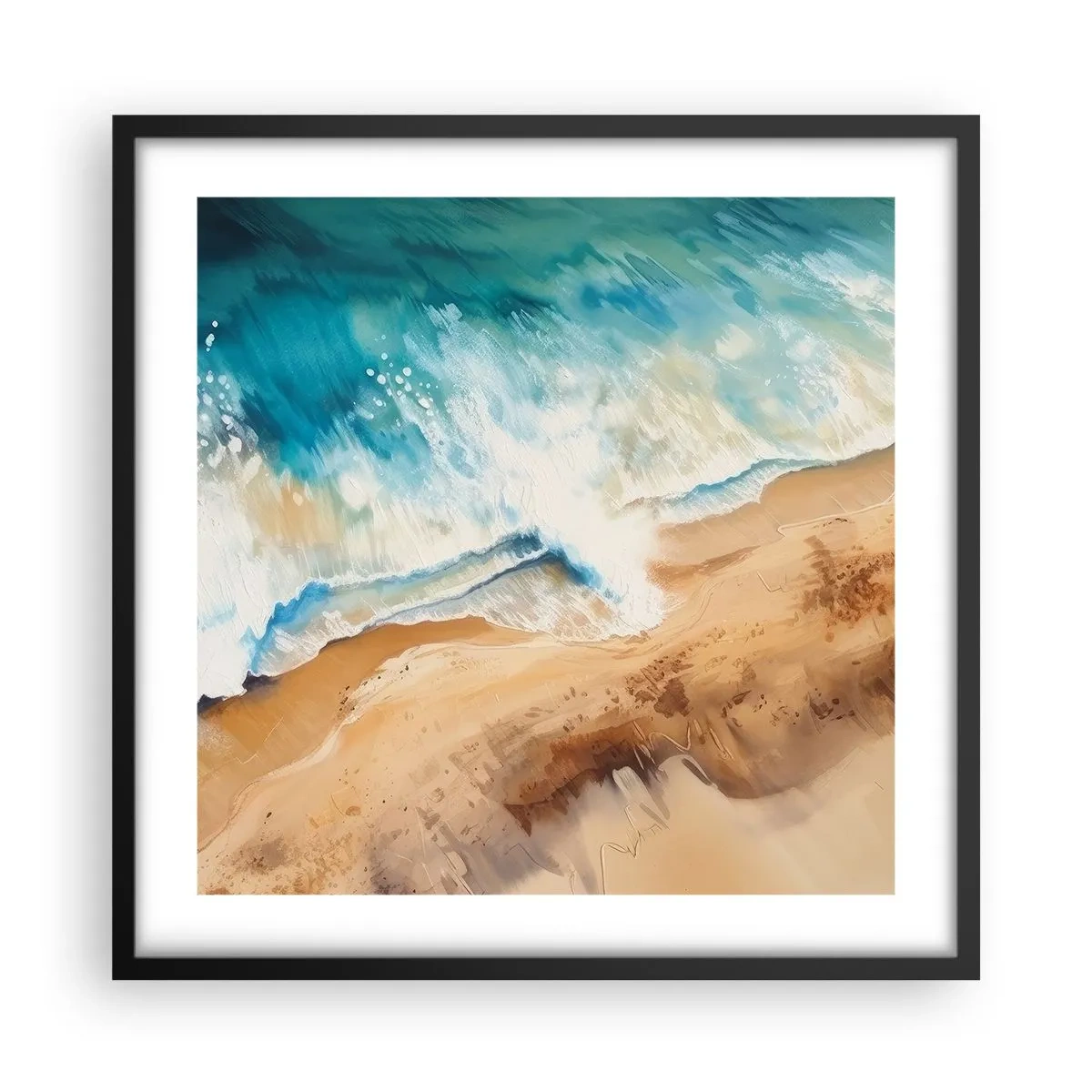 Plakat w czarnej ramie - Powracająca fala - 50x50 cm