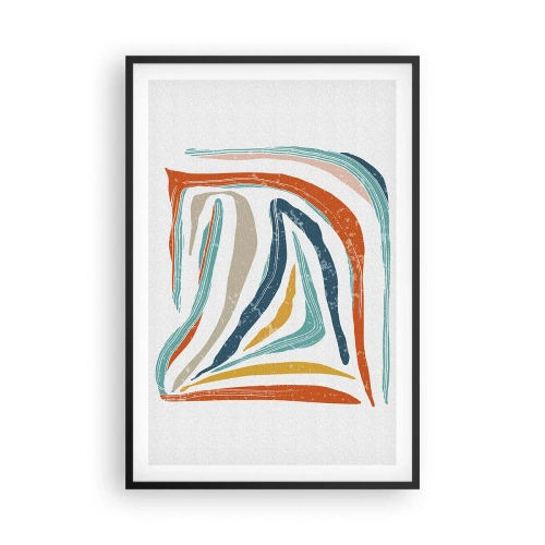 Plakat w czarnej ramie - Abstrakcja przyjaźnie uśmiechnięta - 61x91 cm