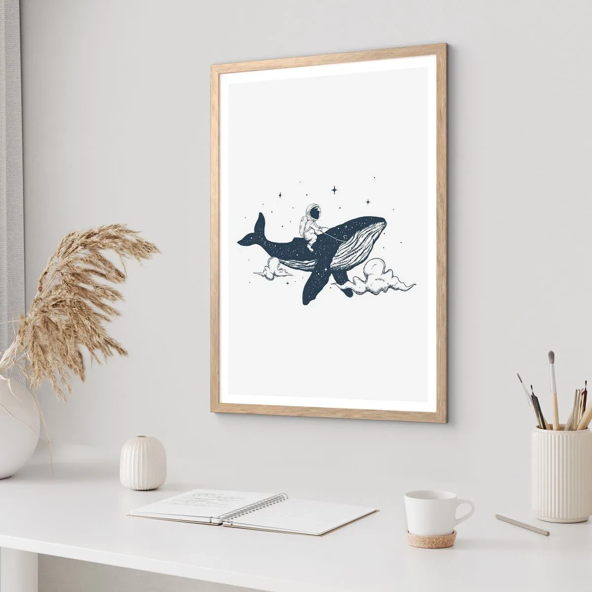 Plakat w ramie jasny dąb - Kosmiczna przygoda - 40x50 cm