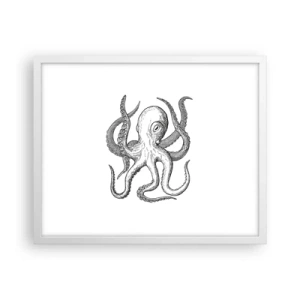 Plakat w białej ramie - Tańcząca z falami - 50x40 cm