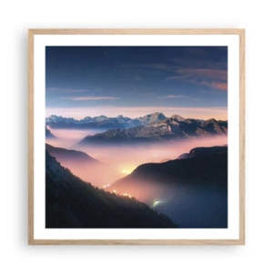 Plakat w ramie jasny dąb - Światło w dolinach - 60x60 cm