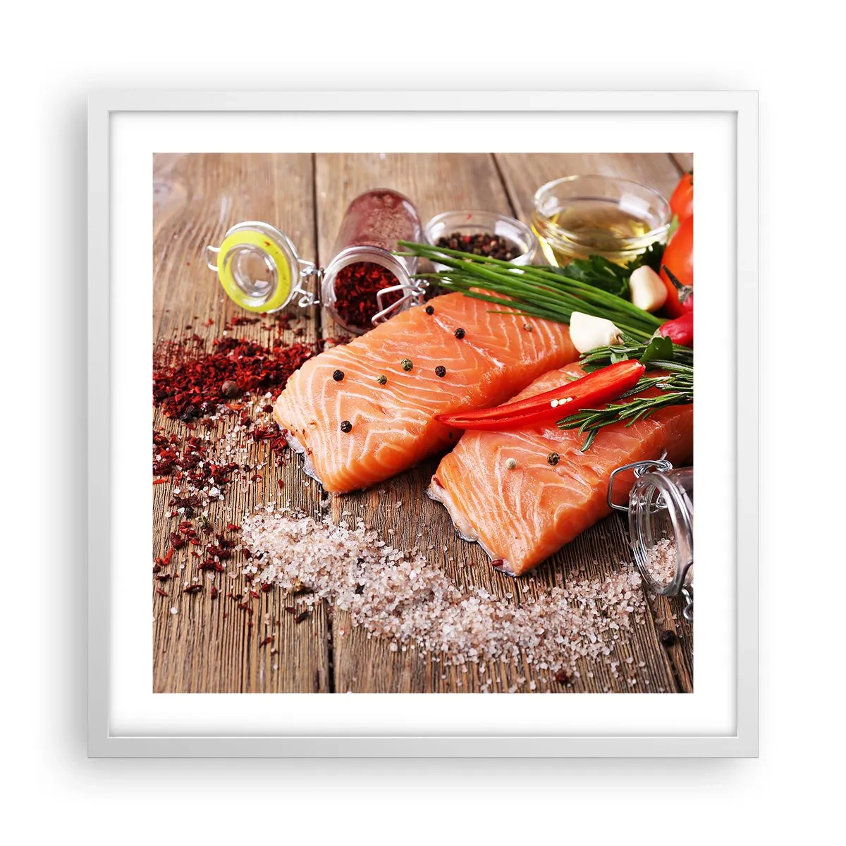 Plakat w białej ramie - Norweska przygoda w kuchni - 50x50 cm